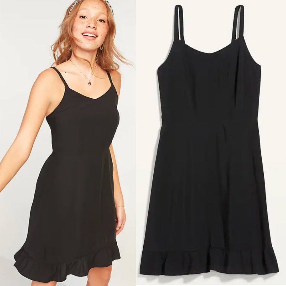 Old Navy Fit & Flare Ruffle-Hem Cami Dress Sz M